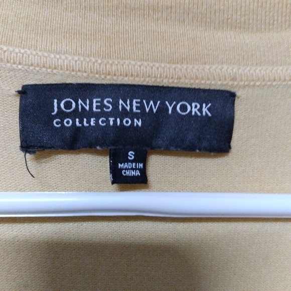 𝅺jones New York Collection Twisted Front Cardigan Light Yellow Long Sleeve Sz S - Picture 2 of 7